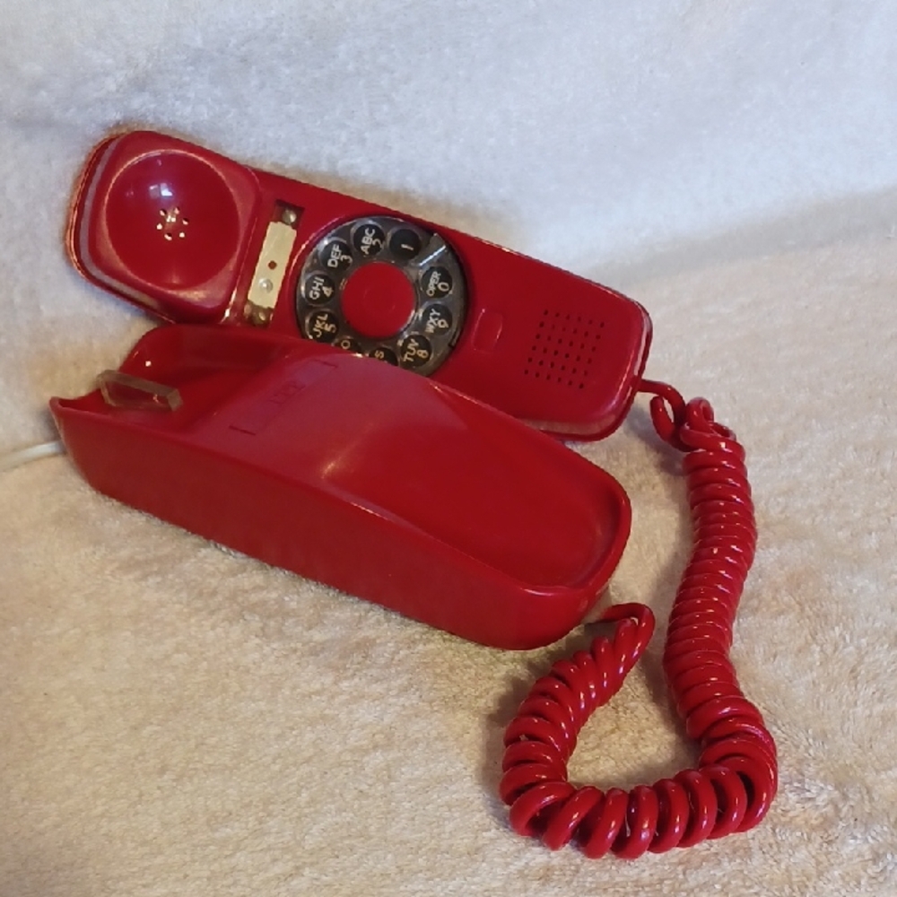 Vintage Red Rotary Dial Telephone Vintage Home Decor